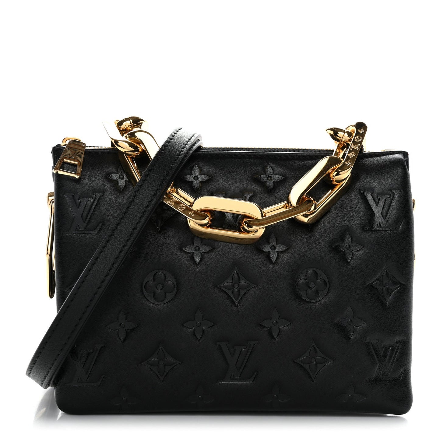 Lambskin Embossed Monogram Coussin BB Black