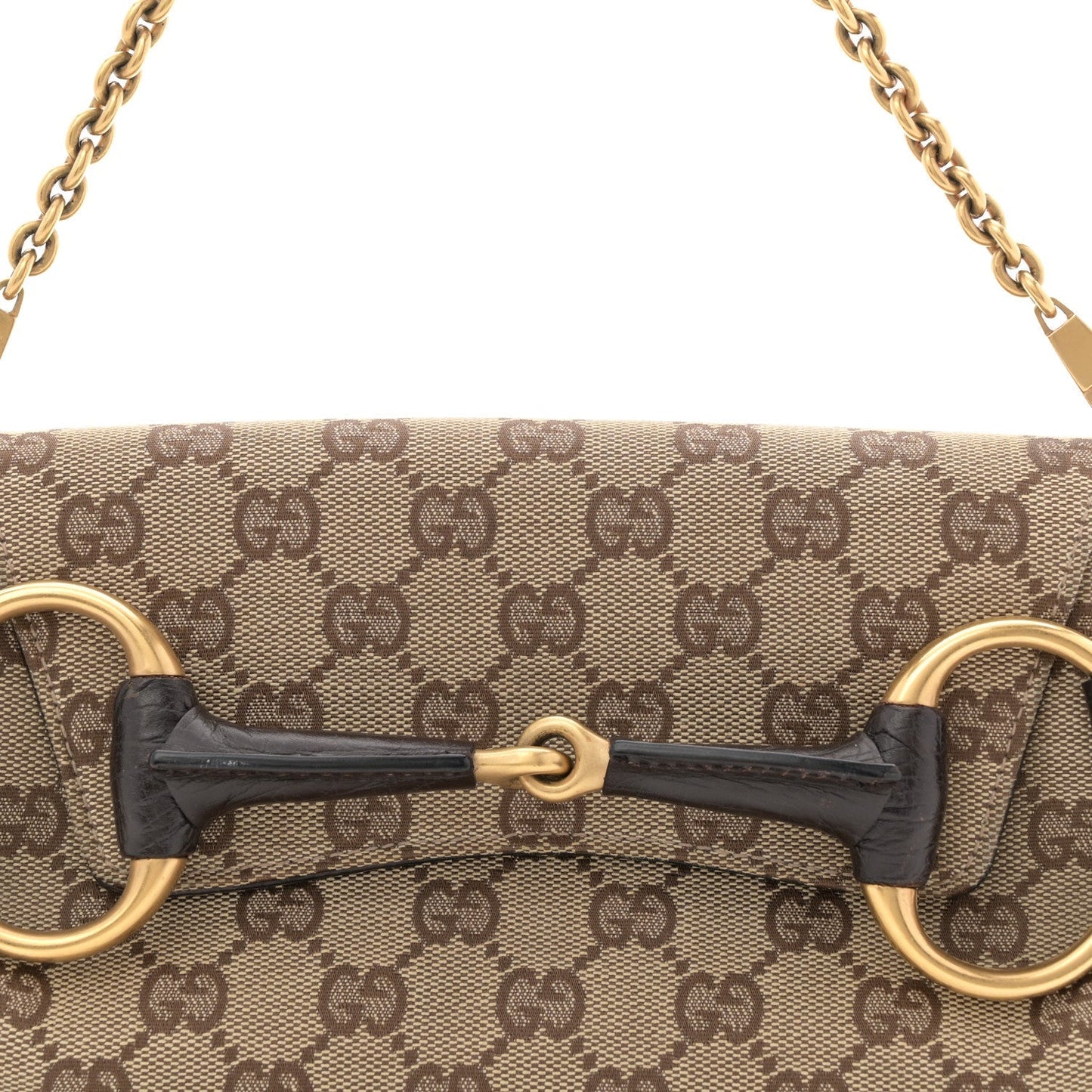 Monogram Horsebit Clutch Dark Brown