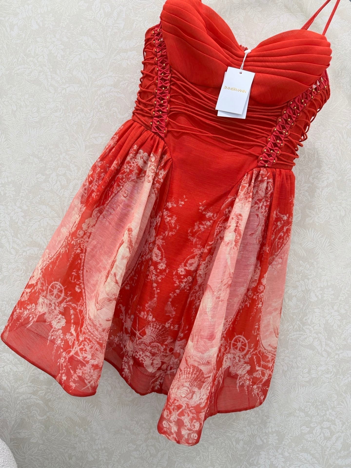 Zimmerma Mermaid Floral Print Slip Dress 353084