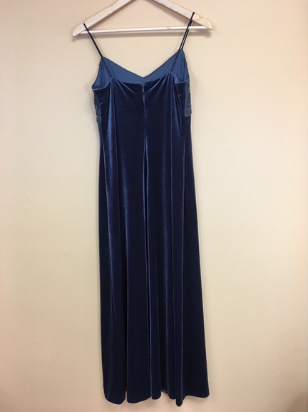 Vintage Velvet Evening Gown Spaghetti Strap Prom Dresses