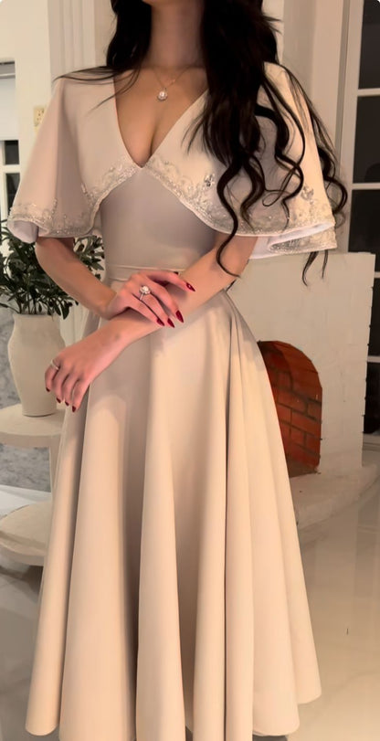 Elegant A line Prom Dress Ivory Evening Dress Formal Prom Gown