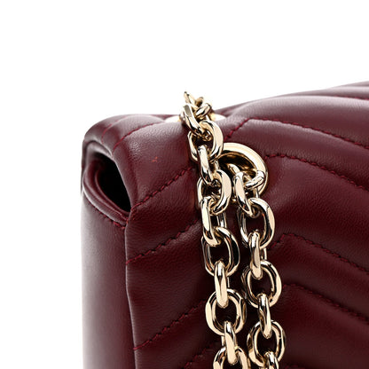 Lambskin Matelasse Small GG Marmont Shoulder Bag Rosso Ancora