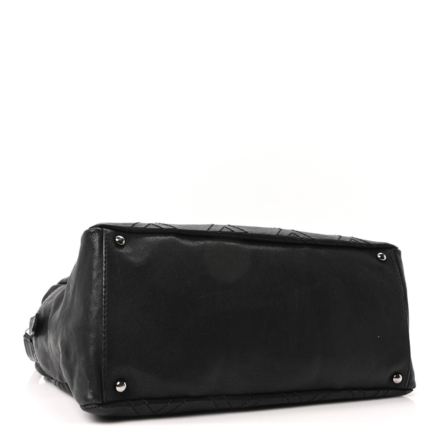Calfskin Large Diamond Stitch Tote Black