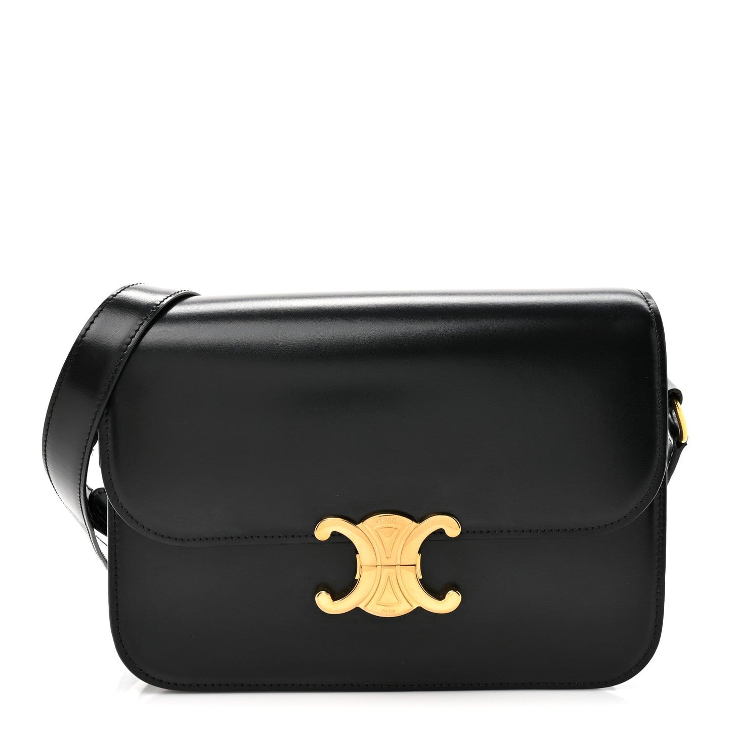 Shiny Calfskin Medium Triomphe Black