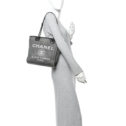 Canvas Mini Deauville Tote Dark Grey