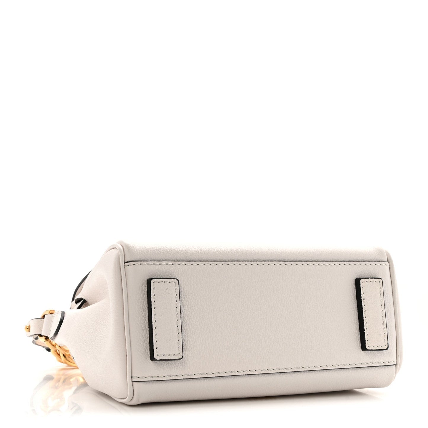 Grained Calfskin Small La Medusa Top Handle Bag Optical White