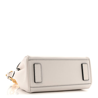 Grained Calfskin Small La Medusa Top Handle Bag Optical White