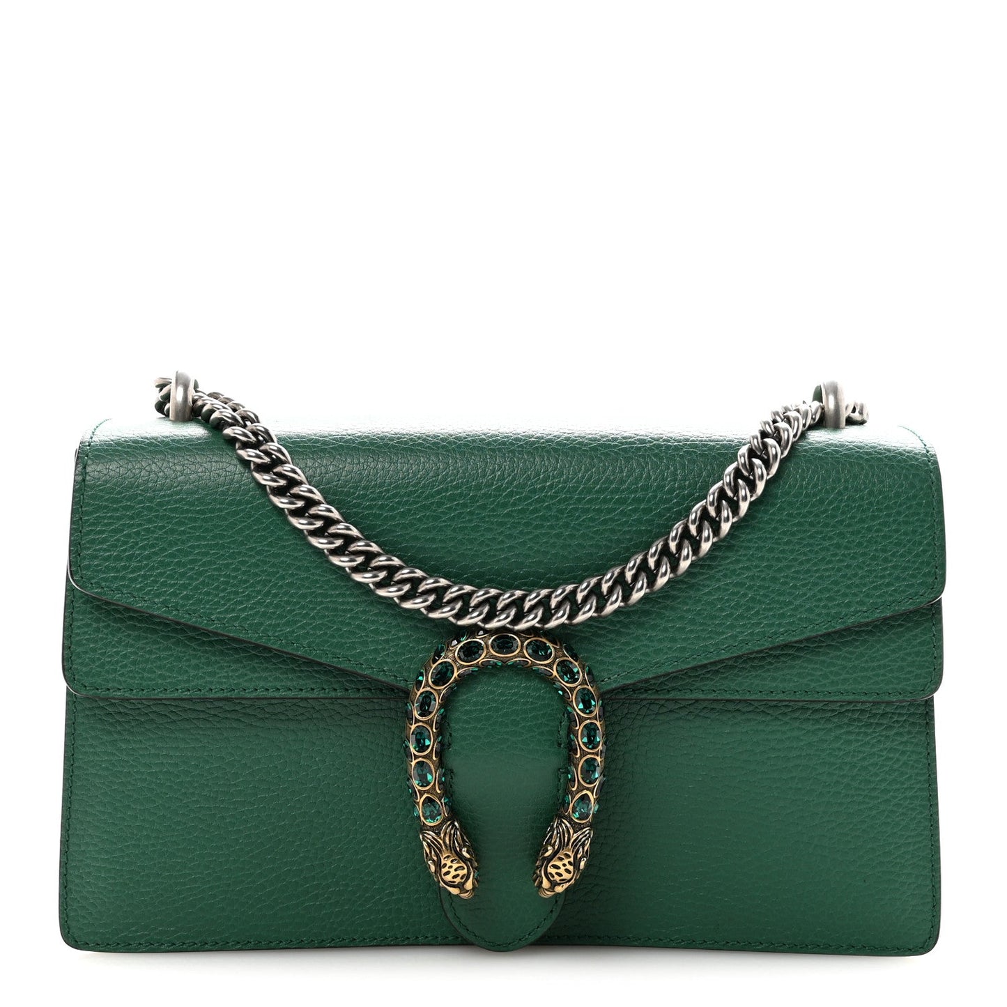 Pebbled Calfskin Small Dionysus Shoulder Bag Emerald