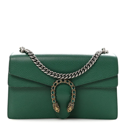 Pebbled Calfskin Small Dionysus Shoulder Bag Emerald