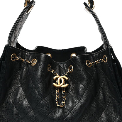 Caviar Quilted Small Chanel 25 Handbag Black