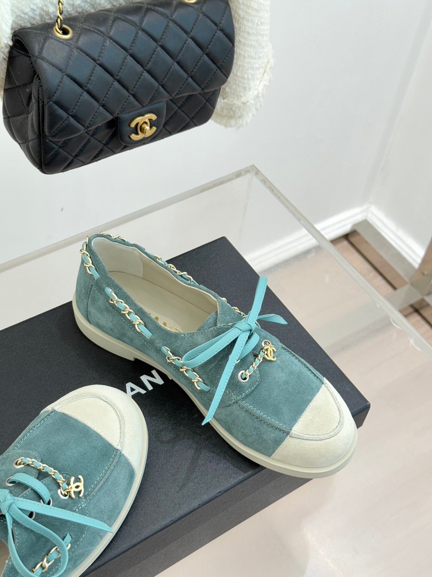 CC Cruise 25/26 Moccasins Steel Teal White Suede