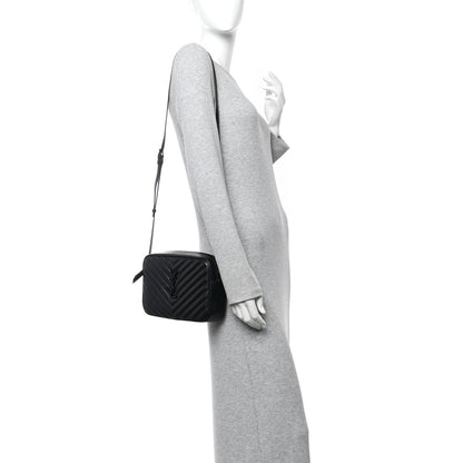 Calfskin Matelasse Monogram Monochrome Lou Camera Bag Black