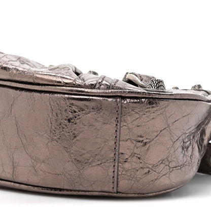 Metallic Agneau Arena Le Cagole Shoulder Bag XS Dark Bronze