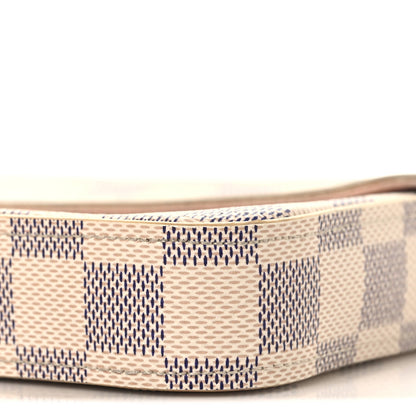 Damier Azur Pochette Felicie Chain Wallet Rose Ballerine