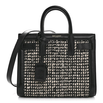 Tweed Houndstooth Nano Sac De Jour Black