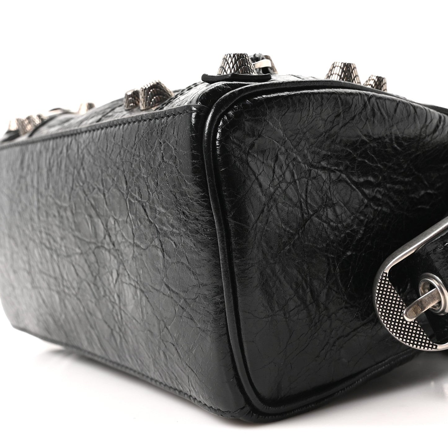 Agneau Arena Mini Le Cagole Duffle Crossbody Bag Black