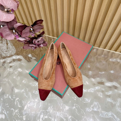 LP Rebecca Ballet Flats Brown Red Suede 498458