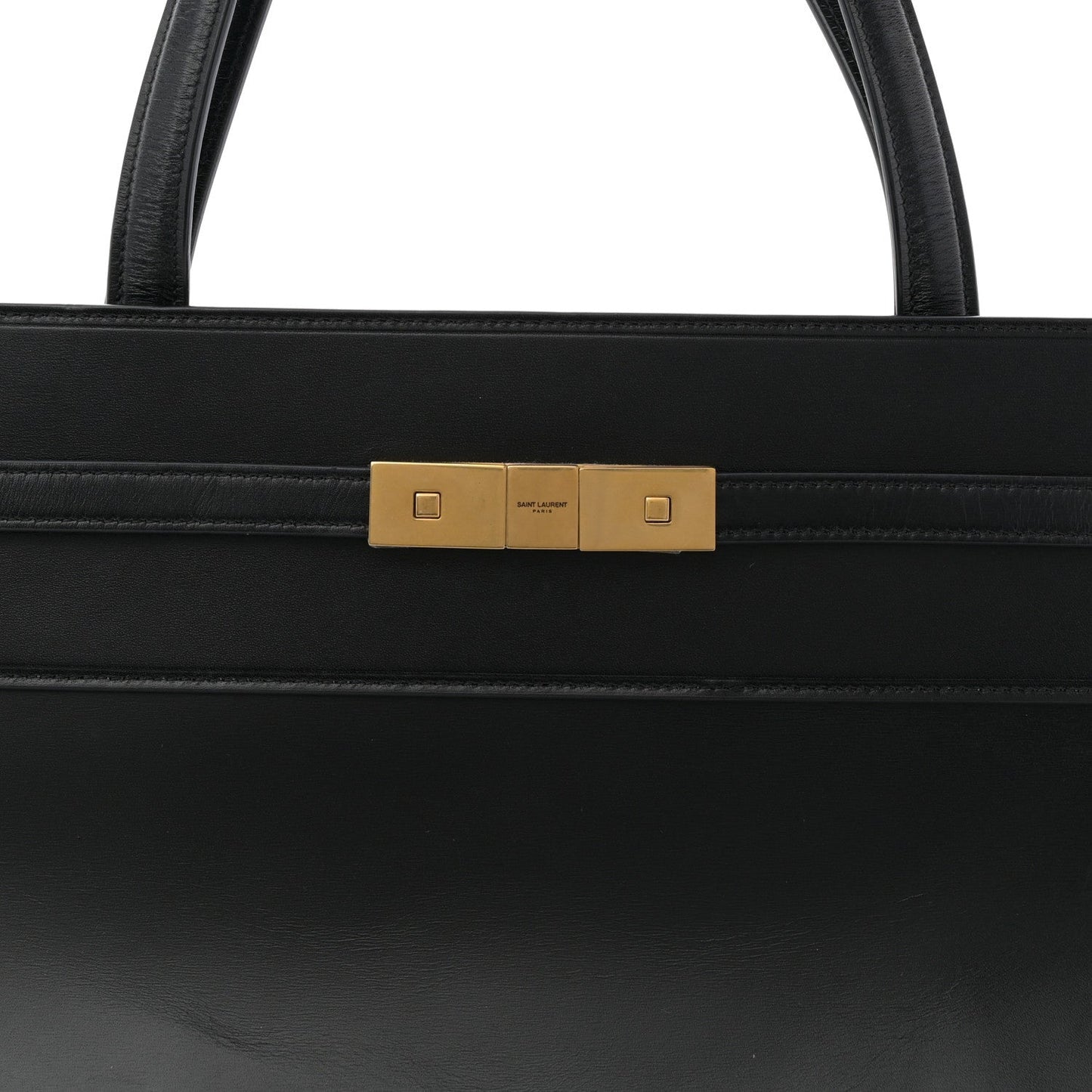 Calfskin Medium Manhattan Shopper Tote Black