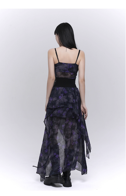Fashion Design Sense Long Black Spaghetti Strap Dress TP2921
