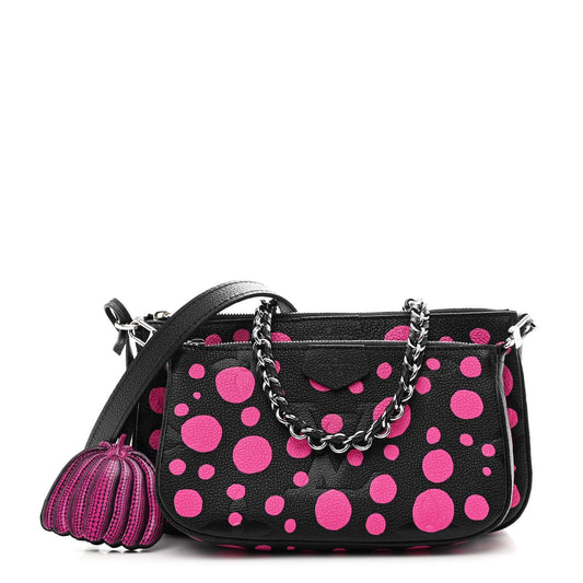 LV X YK Empreinte Multi Pochette Accessories Black Fuchsia