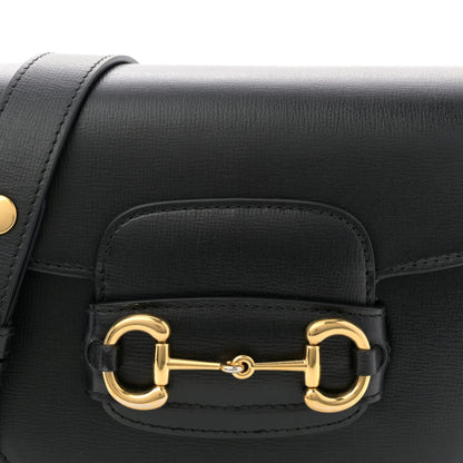Azalea Calfskin Mini Horsebit 1955 Rounded Shoulder Bag Black