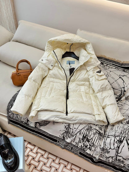 Prada 25 Hooded Coat Polyester Down 312061