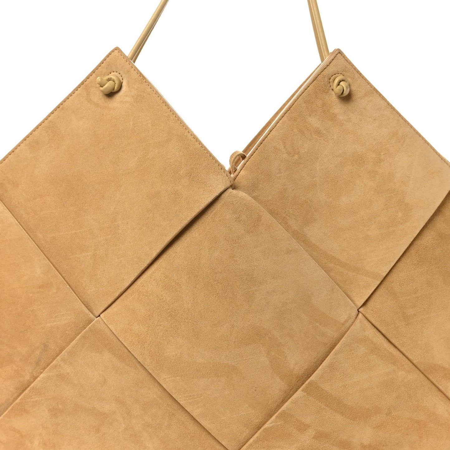 Suede Maxi Intrecciato Tote Cane Sugar Tapioca