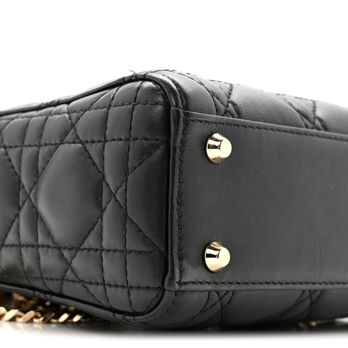 Lambskin Cannage Mini Lady Dior Black
