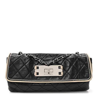 Lambskin East West Mademoiselle Flap Black