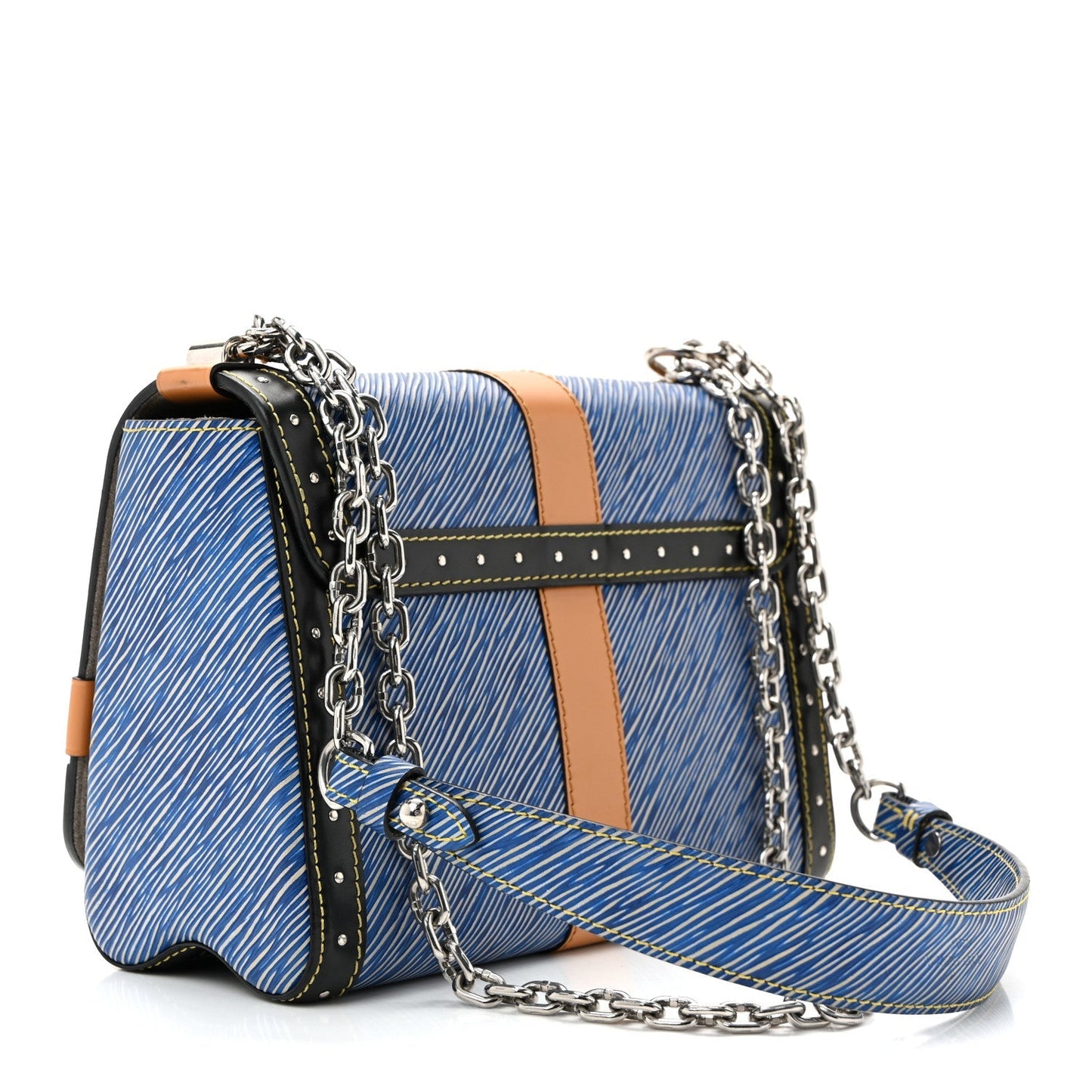 Epi Complice Trunks and Bags Twist Shoulder Bag MM Denim Light