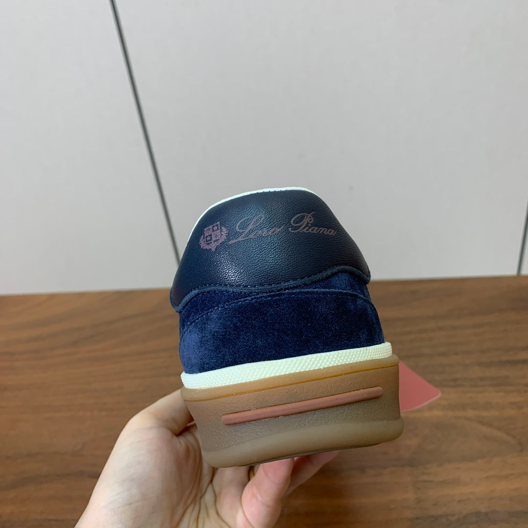 LP Kid's Tennis Walk Sneaker Dark Blue Suede Calfskin 585745