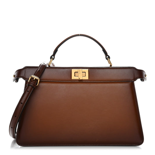 Vitello King Tamponato Medium Peekaboo I SEE U East West Satchel Cuoio