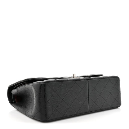 Caviar Quilted Jumbo Double Flap Black