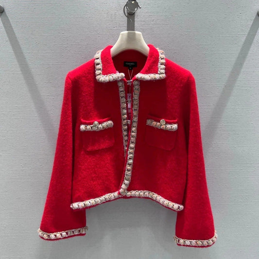 CC 26 Short Jacket Red White Wool 340296