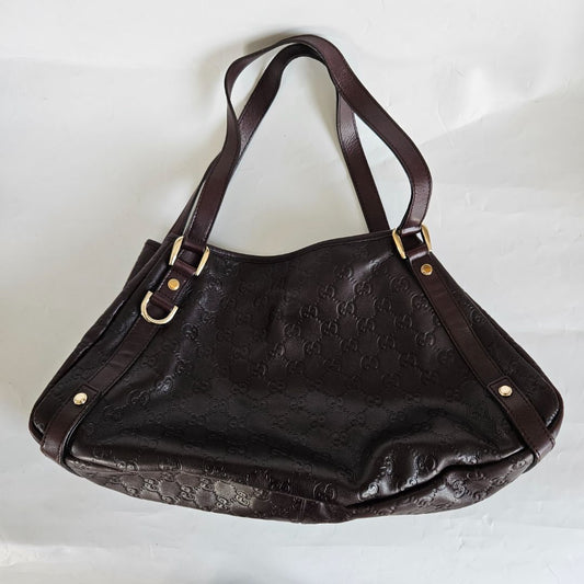 Gucci Brown Guccissima Leather Abbey D-Ring Shoulder Bag