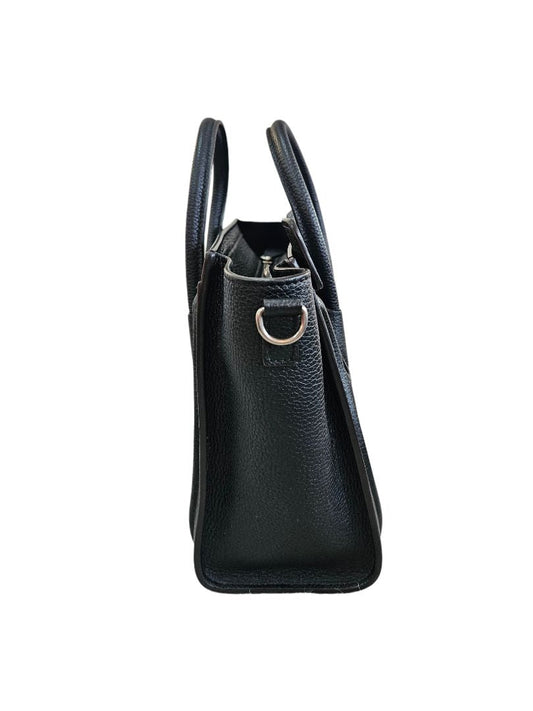 Celine Black Leather Nano Luggage Tote Bag
