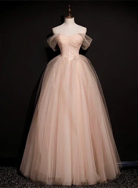 omberprom Off Shoulder Tulle Long Party Dresses A-line Formal Dresses Prom Dress Elegant Wholesale