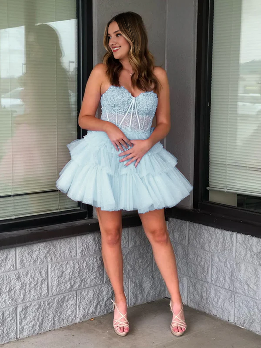 omberprom Elegant A Line Graduation Dresses Sweetheart Homecoming Dress Short Prom Dress