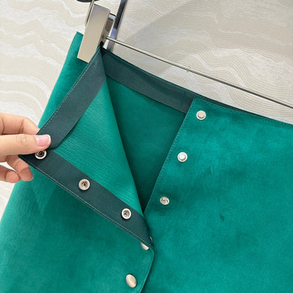 Prada Skirt Green Lambskin