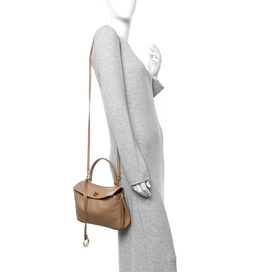 Natural Smooth Calfskin Mini Rodeo Top Handle Handbag Latte