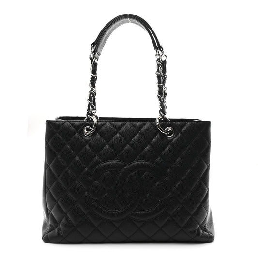 Caviar Quilted Grand Shopping Tote GST Black