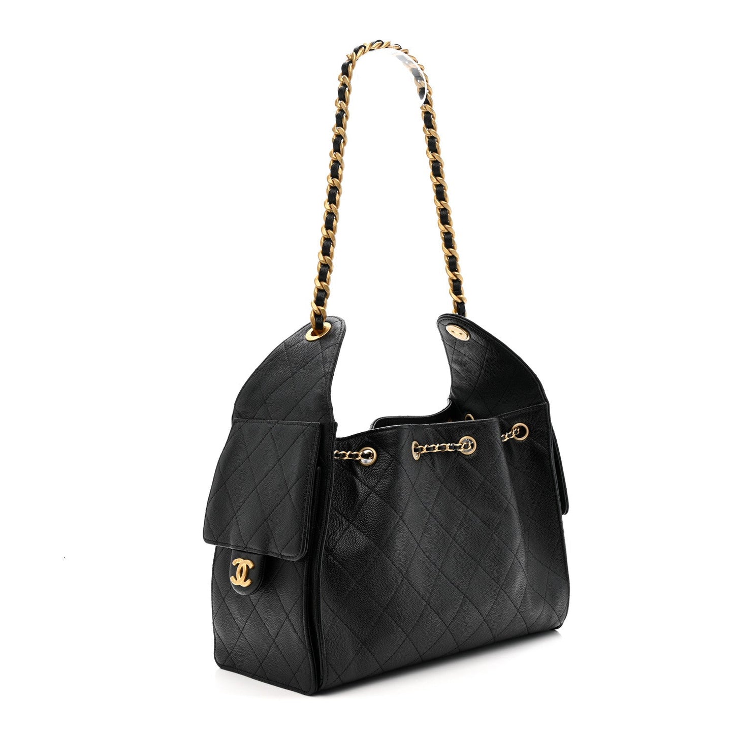 Caviar Quilted Small Chanel 25 Handbag Black