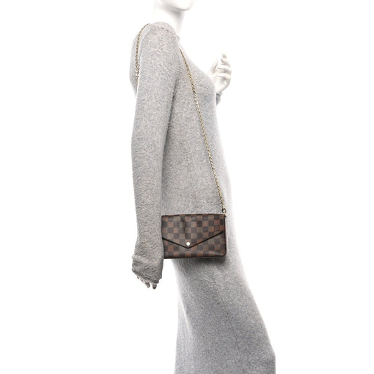 Damier Ebene Pochette Felicie Chain Wallet