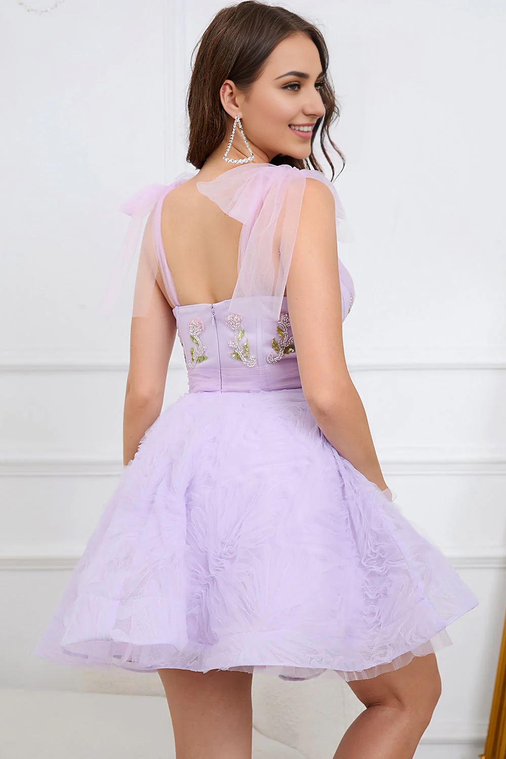 omberprom A Line Sweetheart Green Short Homecoming Dress with Appliques Lovely Graduation Dress