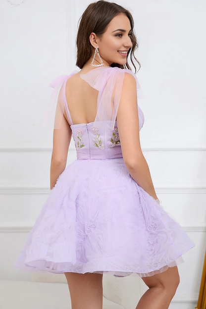 omberprom A Line Sweetheart Green Short Homecoming Dress with Appliques Lovely Graduation Dress
