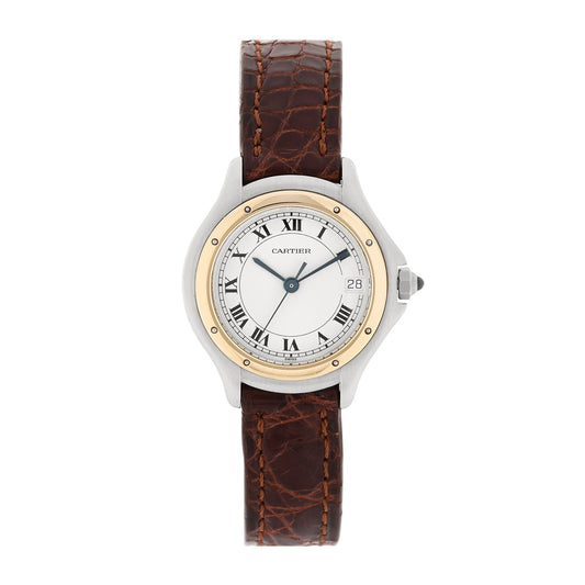 Stainless Steel 18K Yellow Gold Alligator 26mm Cougar Quartz Watch