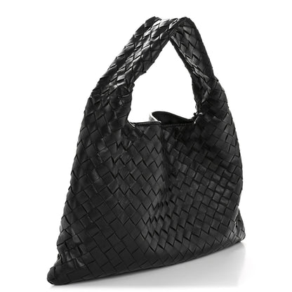 Calfskin Intrecciato Small Hop Black