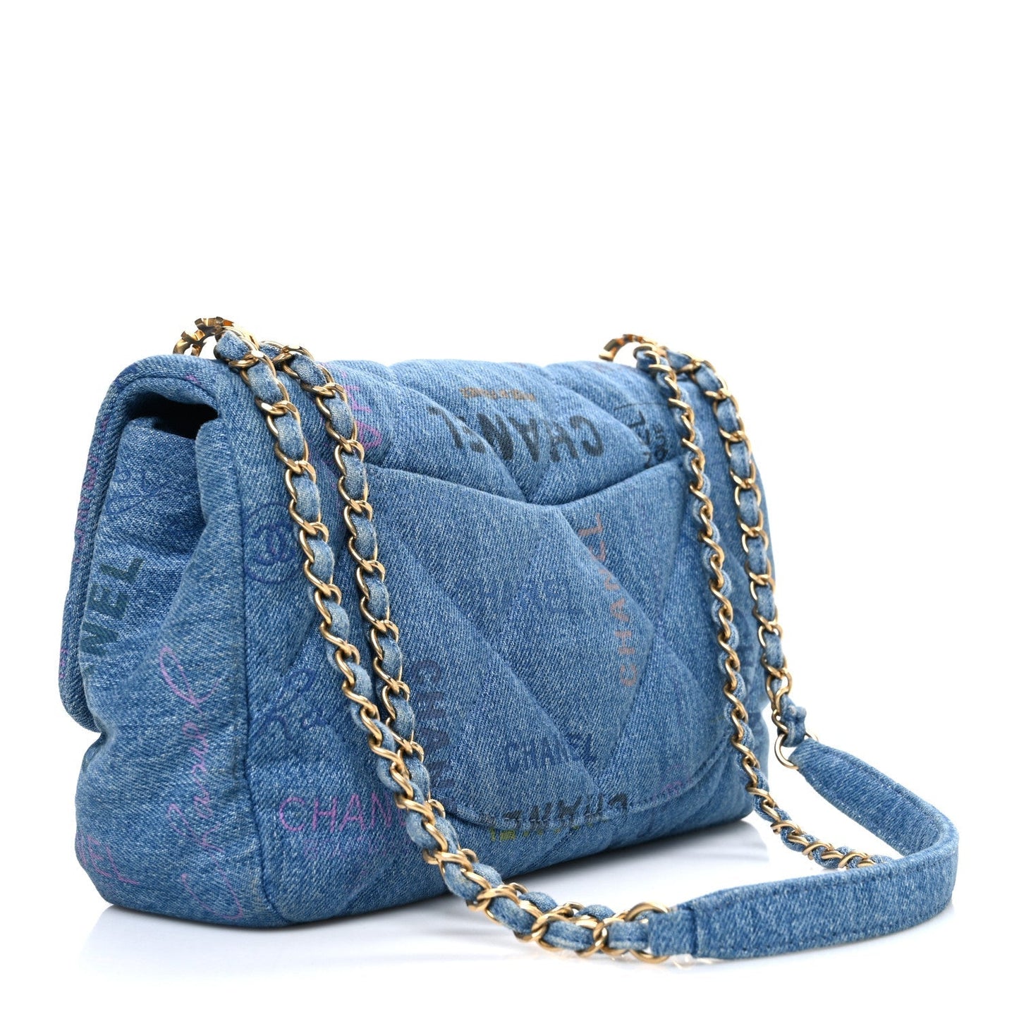 Denim Quilted Denim Large Mood Flap Blue Multicolor