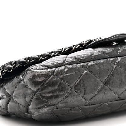 Metallic Calfskin Quilted Medium Chain Me Flap Grey