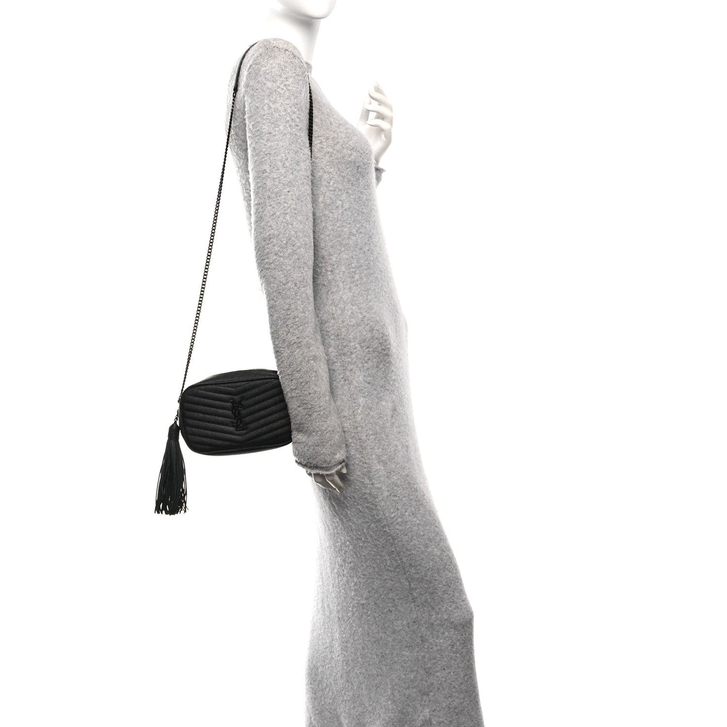 Grain De Poudre Matelasse Monochrome Monogram Mini Lou Camera Bag Black